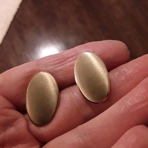 3/$10Krementz matt goldtone and faux amber  cufflinks